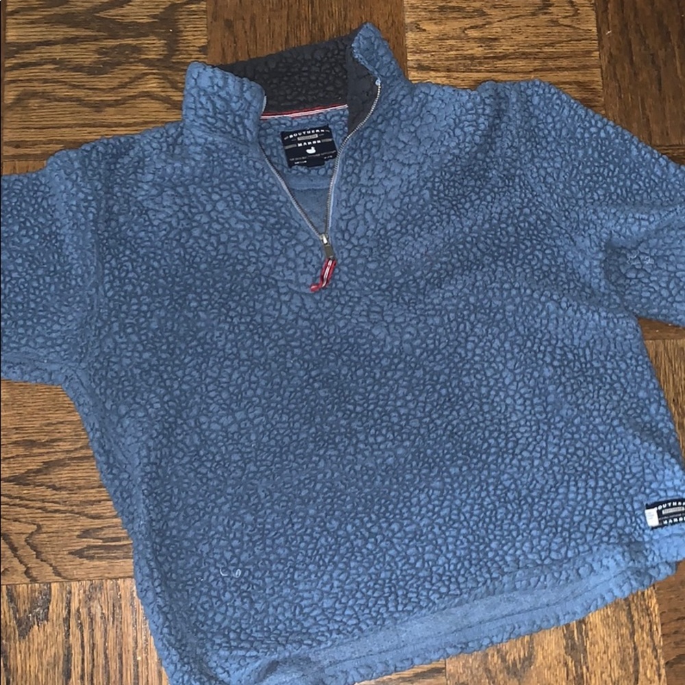 Quarter zip fuzzy sweatshirt